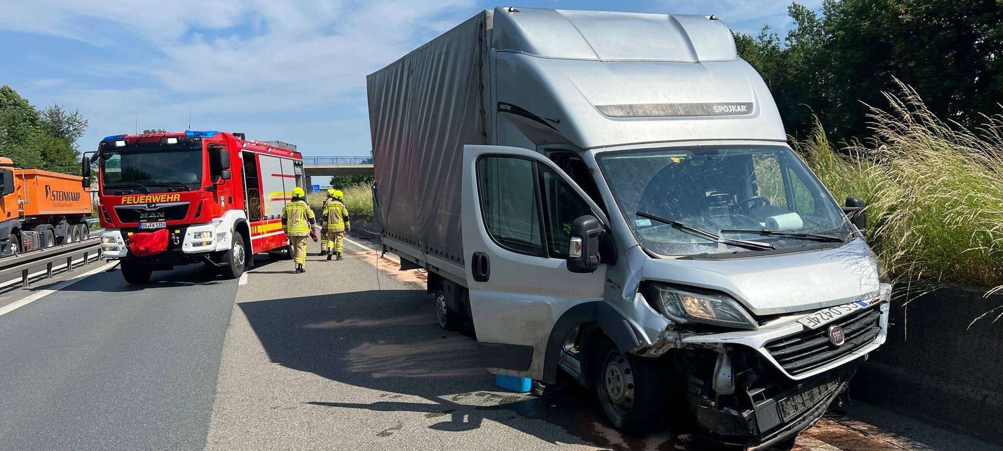Ein Unfall auf der A445 bei Werl.