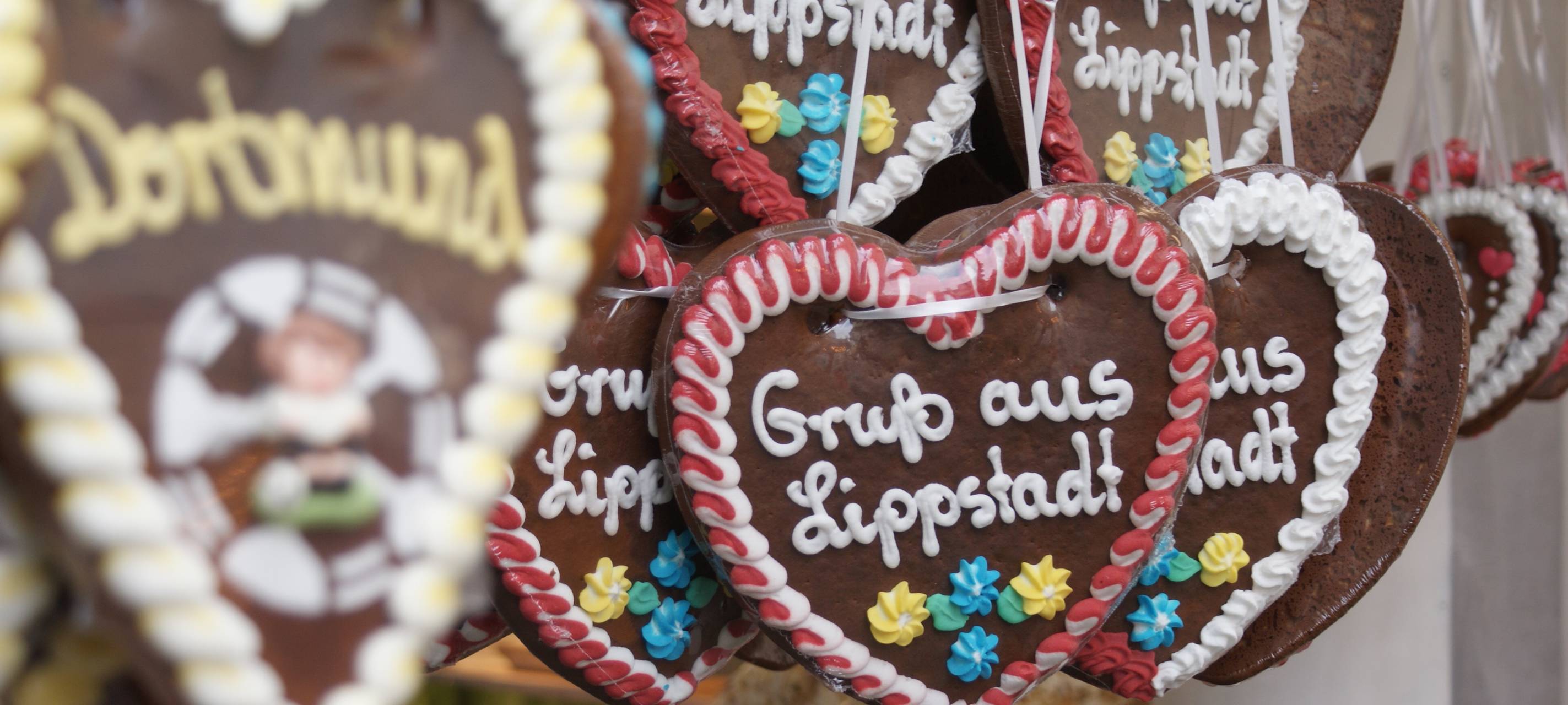 Lebkuchenherzen auf der Herbstwoche in Lippstadt.