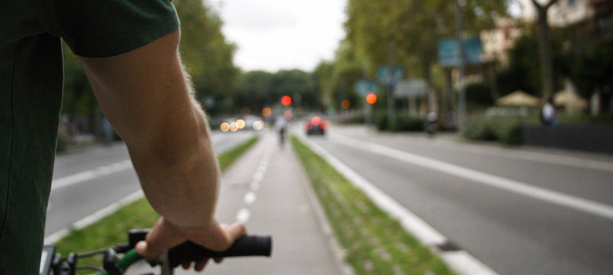 Radfahrer auf dem Radweg.