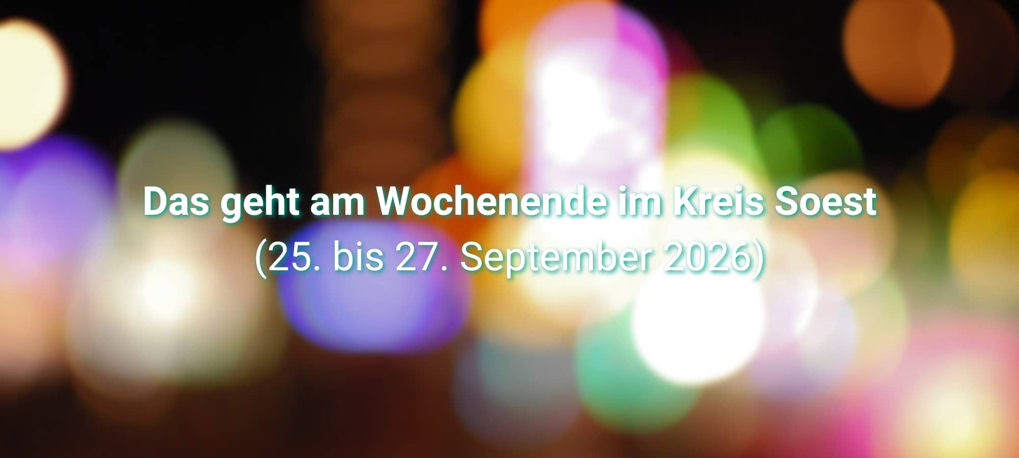 Kreis Soest: Events am letzten Septemberwochenende